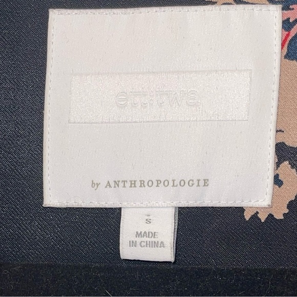 Anthropologie Ett:Twa Black & Pink Floral Tatie Satin Open Blazer Jacket… - Picture 8 of 10